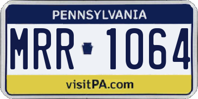 PA license plate MRR1064