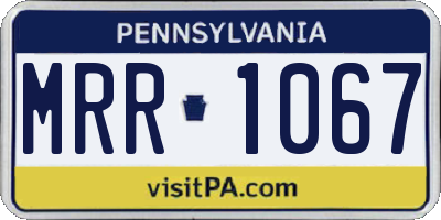 PA license plate MRR1067