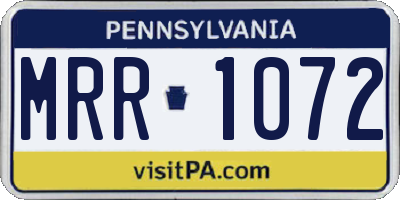 PA license plate MRR1072