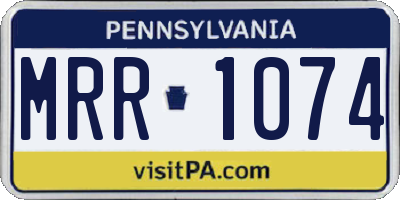 PA license plate MRR1074
