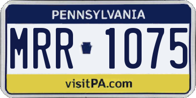 PA license plate MRR1075