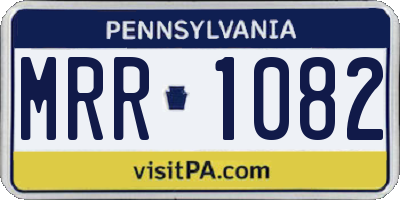 PA license plate MRR1082