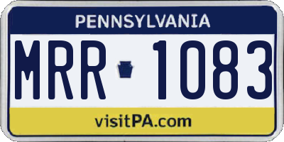 PA license plate MRR1083