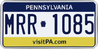 PA license plate MRR1085