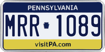 PA license plate MRR1089