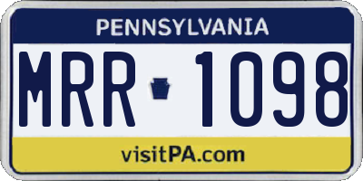 PA license plate MRR1098