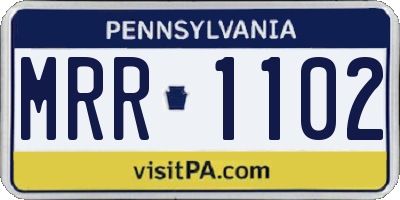 PA license plate MRR1102