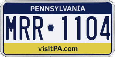 PA license plate MRR1104