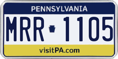 PA license plate MRR1105