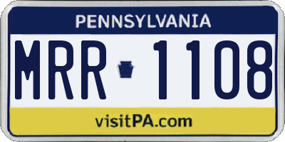 PA license plate MRR1108