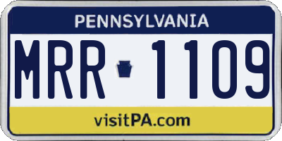 PA license plate MRR1109