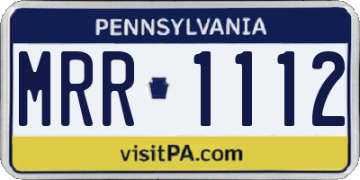 PA license plate MRR1112