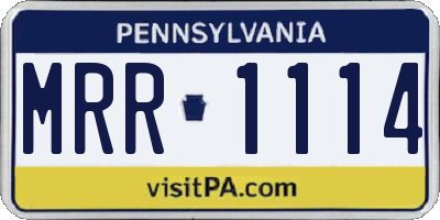 PA license plate MRR1114