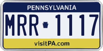 PA license plate MRR1117