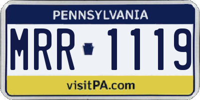PA license plate MRR1119