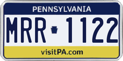 PA license plate MRR1122