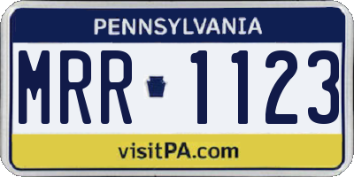 PA license plate MRR1123
