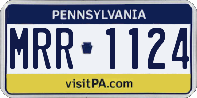 PA license plate MRR1124