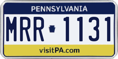 PA license plate MRR1131
