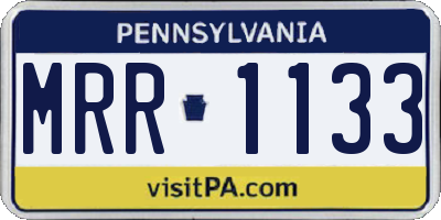PA license plate MRR1133