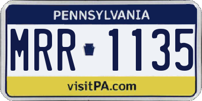 PA license plate MRR1135