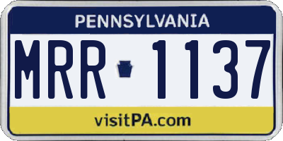 PA license plate MRR1137