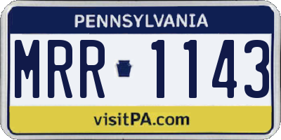 PA license plate MRR1143