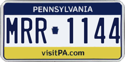 PA license plate MRR1144