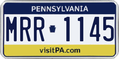 PA license plate MRR1145