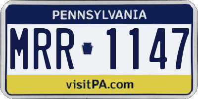 PA license plate MRR1147