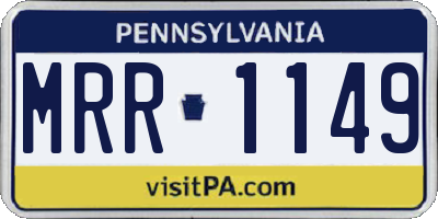 PA license plate MRR1149