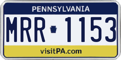 PA license plate MRR1153