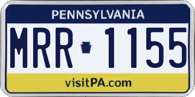 PA license plate MRR1155