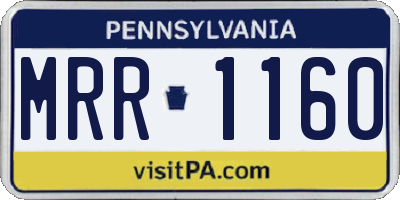 PA license plate MRR1160