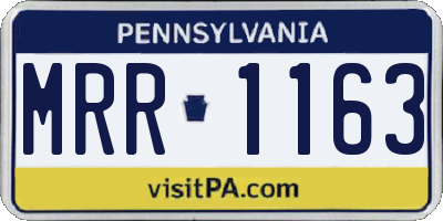 PA license plate MRR1163