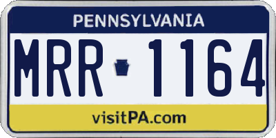 PA license plate MRR1164