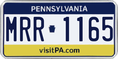 PA license plate MRR1165