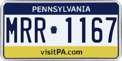 PA license plate MRR1167