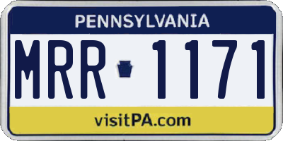 PA license plate MRR1171