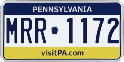 PA license plate MRR1172