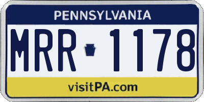 PA license plate MRR1178