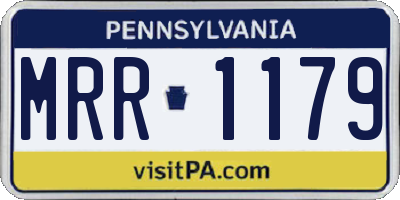 PA license plate MRR1179