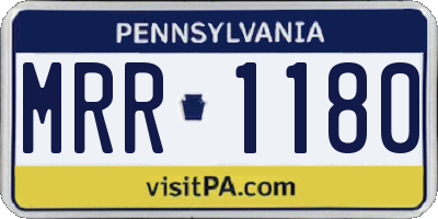 PA license plate MRR1180