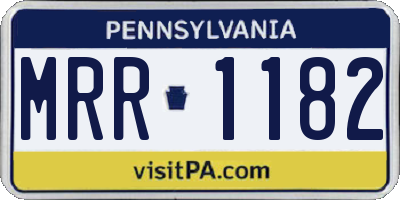 PA license plate MRR1182