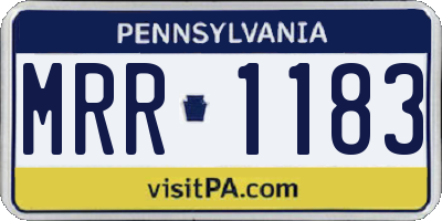 PA license plate MRR1183