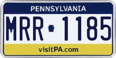 PA license plate MRR1185