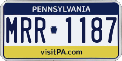 PA license plate MRR1187