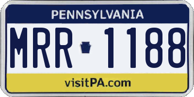 PA license plate MRR1188