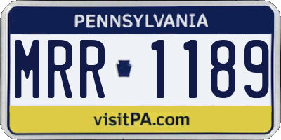 PA license plate MRR1189
