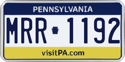 PA license plate MRR1192